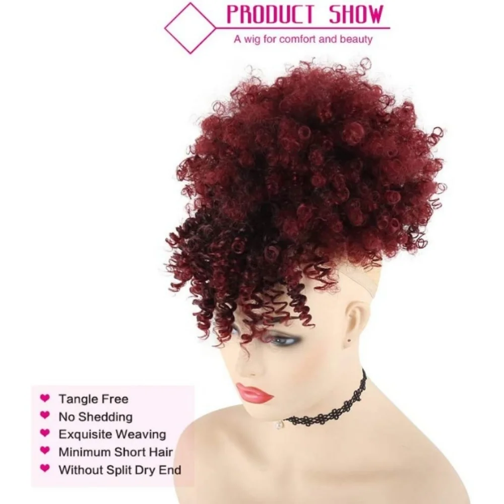 Blooming Hair Drawstring Ponytail With Bang